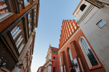  Warsaw old town. St. John`s Archcathedral and Shrine of Our Lady of Grace the Patron of Warsaw.