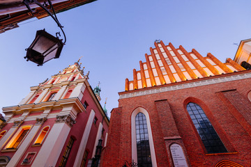  Warsaw old town. St. John`s Archcathedral and Shrine of Our Lady of Grace the Patron of Warsaw.