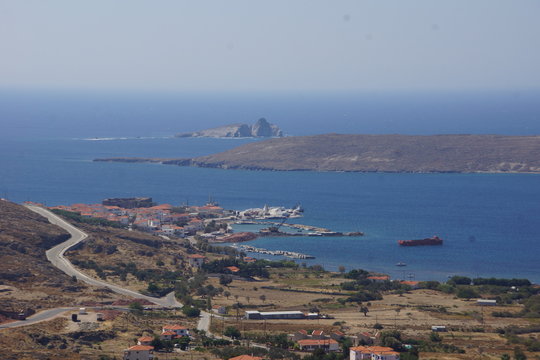 View of Sigri on Lesbos, Greece