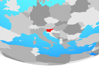 Fototapeta premium Slovenia on simple political globe.