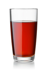 Front view of cherry juice glass