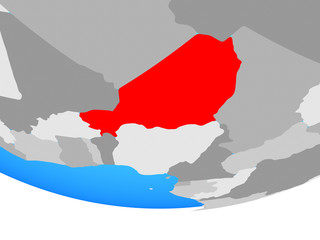 Fototapeta premium Niger on simple political globe.
