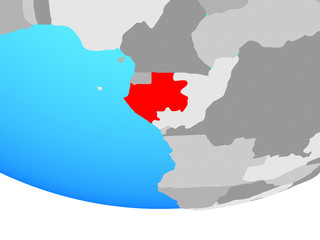 Fototapeta premium Gabon on simple political globe.