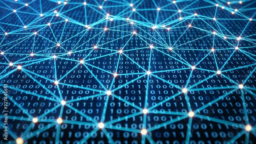 Poster provides security access with binary code. concept of binary code. digital numbers one and zero on a