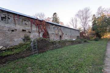 old farm slate wall