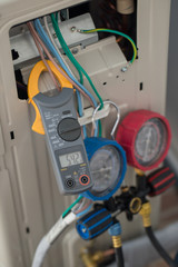 Clamp amp meter, electrician use Clamp amp meter for check or measureing the current of electrical...