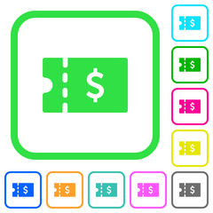 Dollar discount coupon vivid colored flat icons