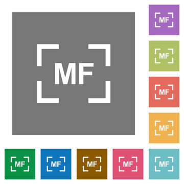 Camera manal focus mode square flat icons