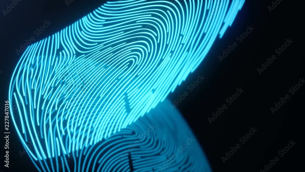 Poster fingerprint scan provides security access with biometrics identification. concept fingerprint protec