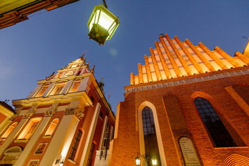  Warsaw old town. St. John`s Archcathedral and Shrine of Our Lady of Grace the Patron of Warsaw.