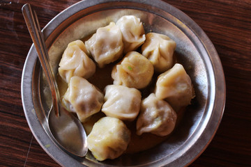 A plate of Momo, the South Asian or Tibetan style dumpling
