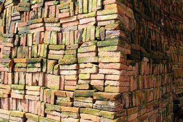 Stacks of Nepali bricks well arranged in Bhaktapur