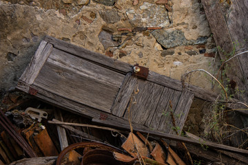 Abandoned wood door