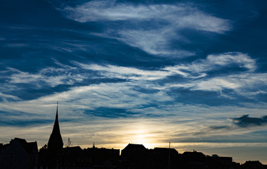 Fototapeta premium sunset in Flensburg - Germany