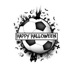 Happy halloween and soccer ball