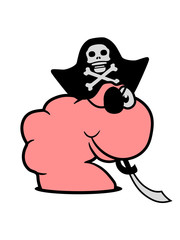 loch boden seeräuber pirat kapitän säbel meer schiff boot matrose augenklappe wurm comic cartoon clipart design cool raupe regenwurm glücklich schlange klein ekelig regen