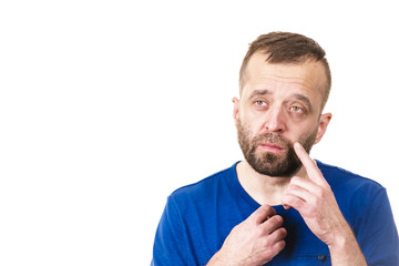 Confused man thinking