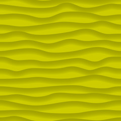Abstract seamless pattern of wavy lines with shadows in yellow colors