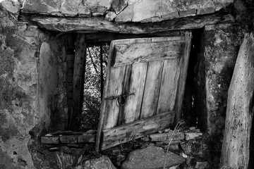 Black and white old window