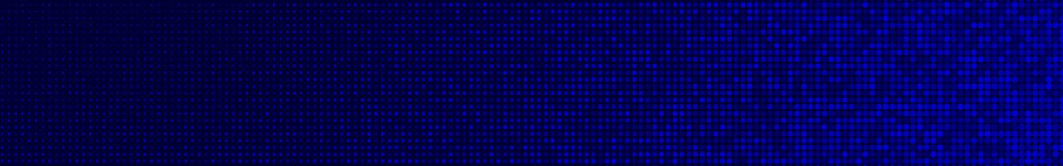 Abstract halftone gradient horizontal banner in randomly shades of blue colors