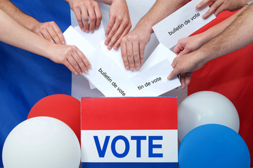 Ballot box with VOTE on front and 
