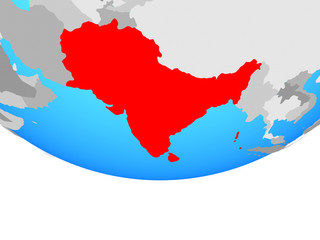 Fototapeta premium SAARC memeber states on simple political globe.