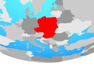 Visegrad Group on simple political globe.