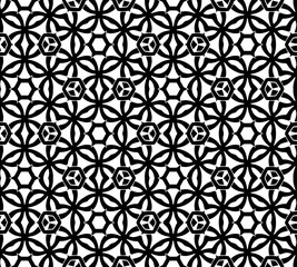 Fototapeta premium Vector seamless black and white pattern