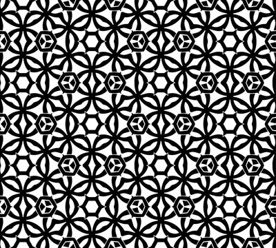 Vector seamless black and white pattern