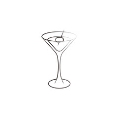 Martini olive, alcohol icon. Element of oil icon for mobile concept and web apps. Hand drawn Martini olive, alcohol icon can be used for web and mobile