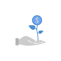 agriculture, business start, eco project, Farm, organic, plant two color blue and gray icon