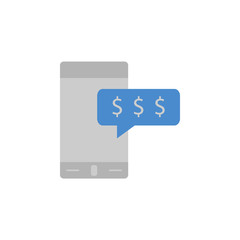 Internet, bank, finance, technology, dollar, mobile two color blue and gray icon