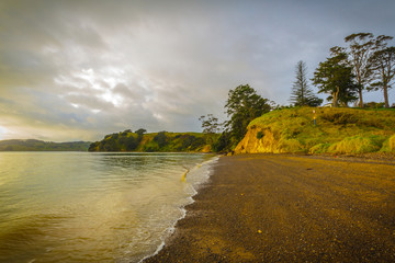 Landscape Scenery of Waitawa Regional Park, New Zealand; Sunrise time at Waitawa Bay