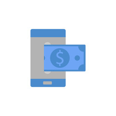 Mobile payment, banking, Money two color blue and gray icon