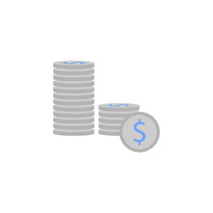 Bank, banking, finance, coins, money, marketing two color blue and gray icon