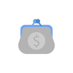 Cash, purse, wallet , money two color blue and gray icon
