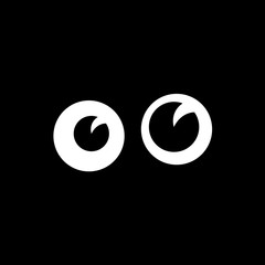 Cartoon Funny Eyes In Darkness Vector Illustration