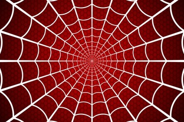 Spider web. Cobweb on Red background. Vector illustration