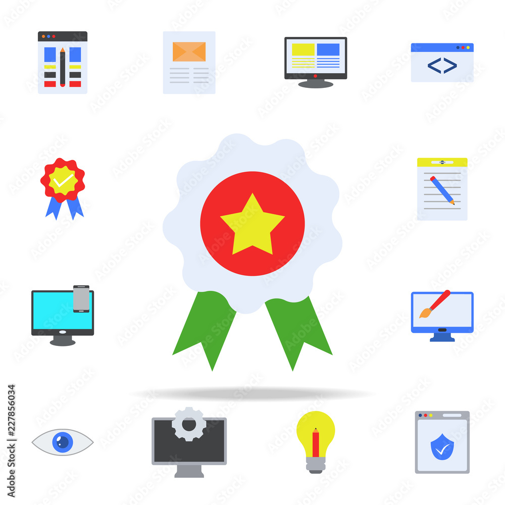 Poster digital certificate colored icon. programming icons universal set for web and mobile