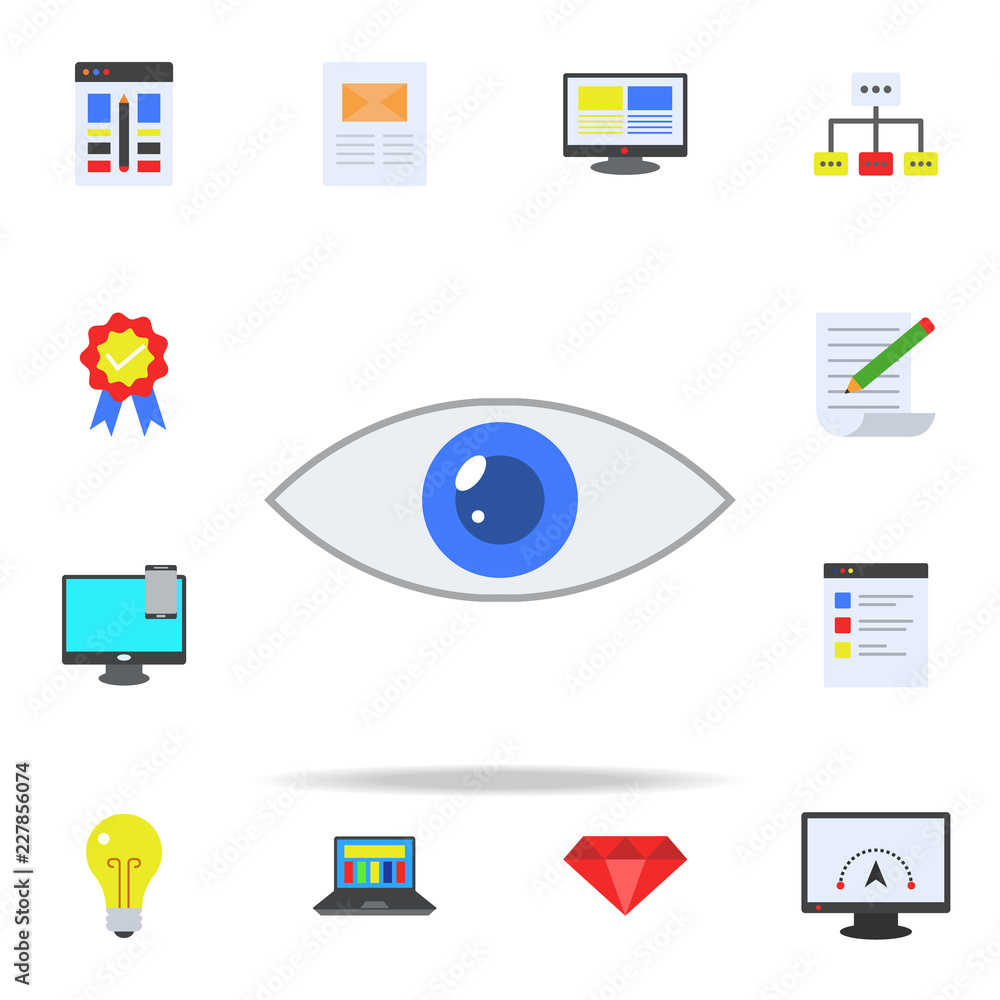 Poster eye colored icon. programming icons universal set for web and mobile