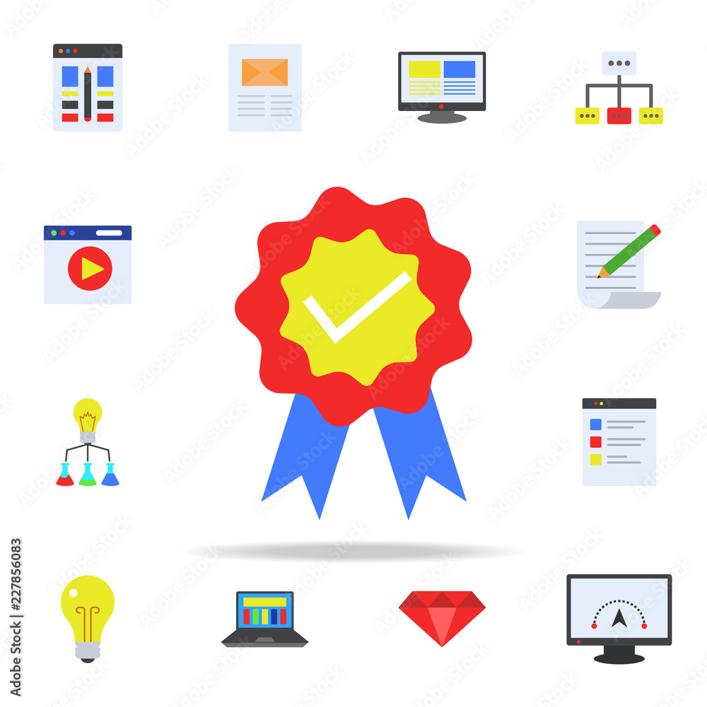 Poster digital certificate colored icon. programming icons universal set for web and mobile