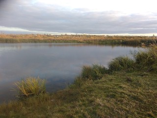landscape with river and blue sky