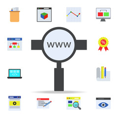 search on the Internet colored icon. Programming icons universal set for web and mobile