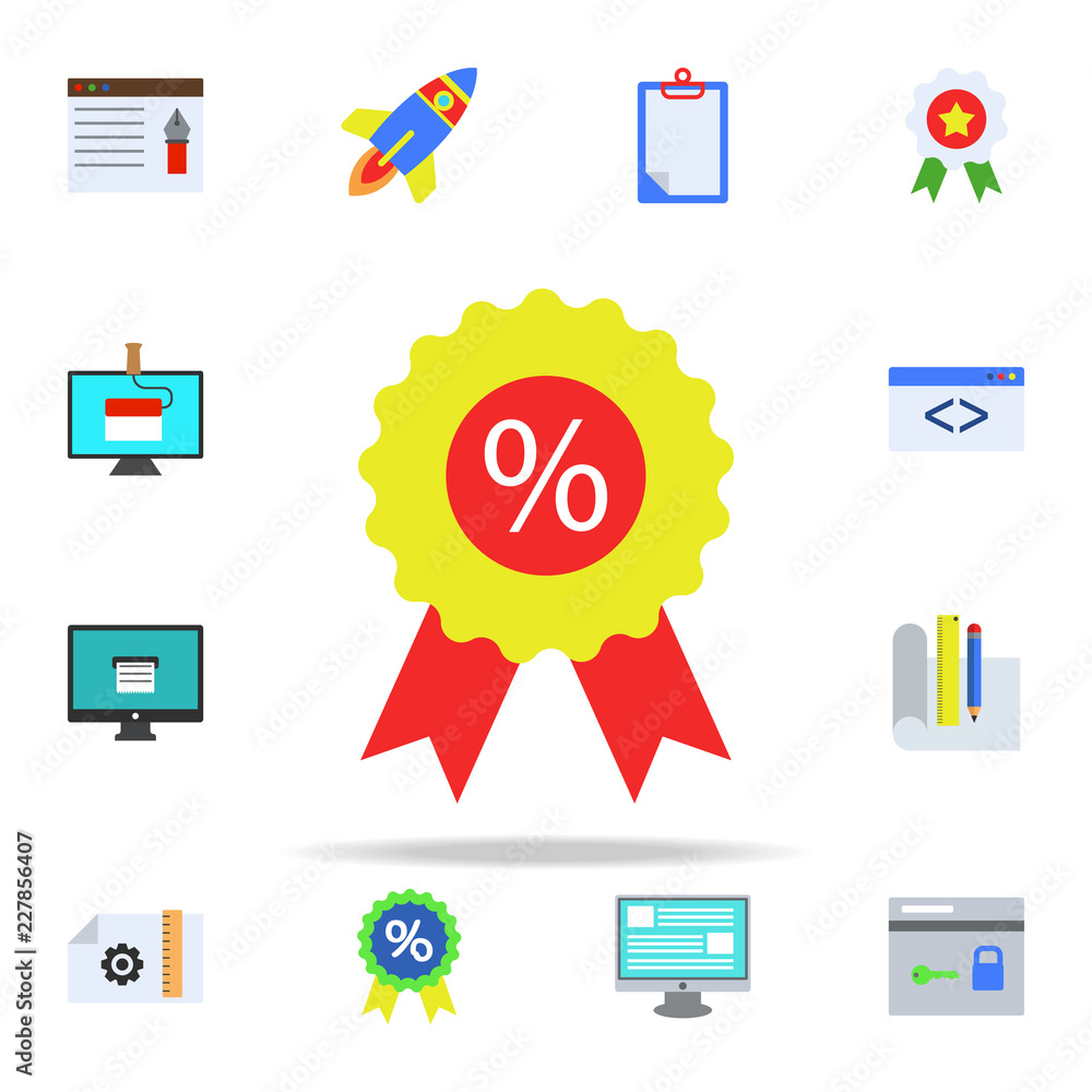 Poster discount sign colored icon. programming icons universal set for web and mobile