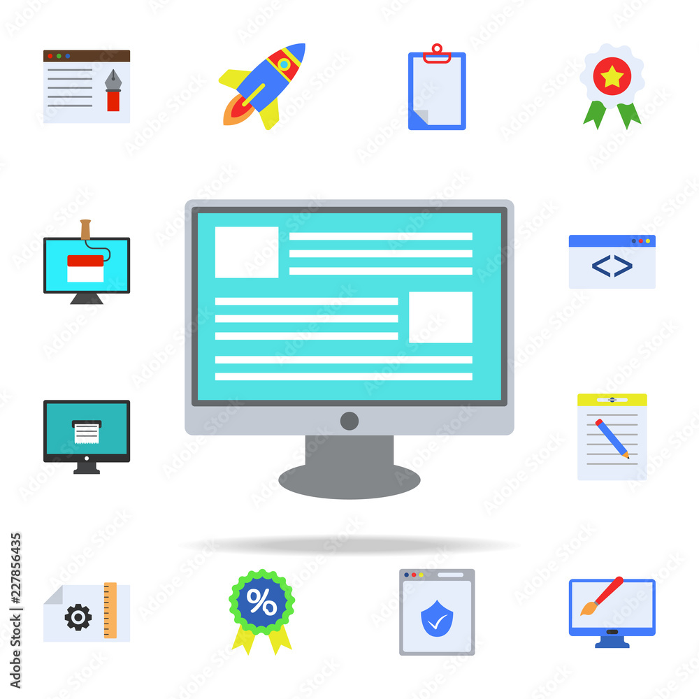 Poster digital news colored icon. programming icons universal set for web and mobile