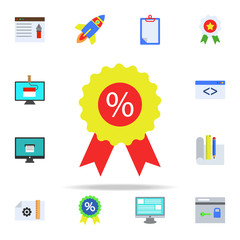 discount sign colored icon. Programming icons universal set for web and mobile
