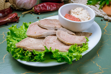 Beef tongue with horseradish