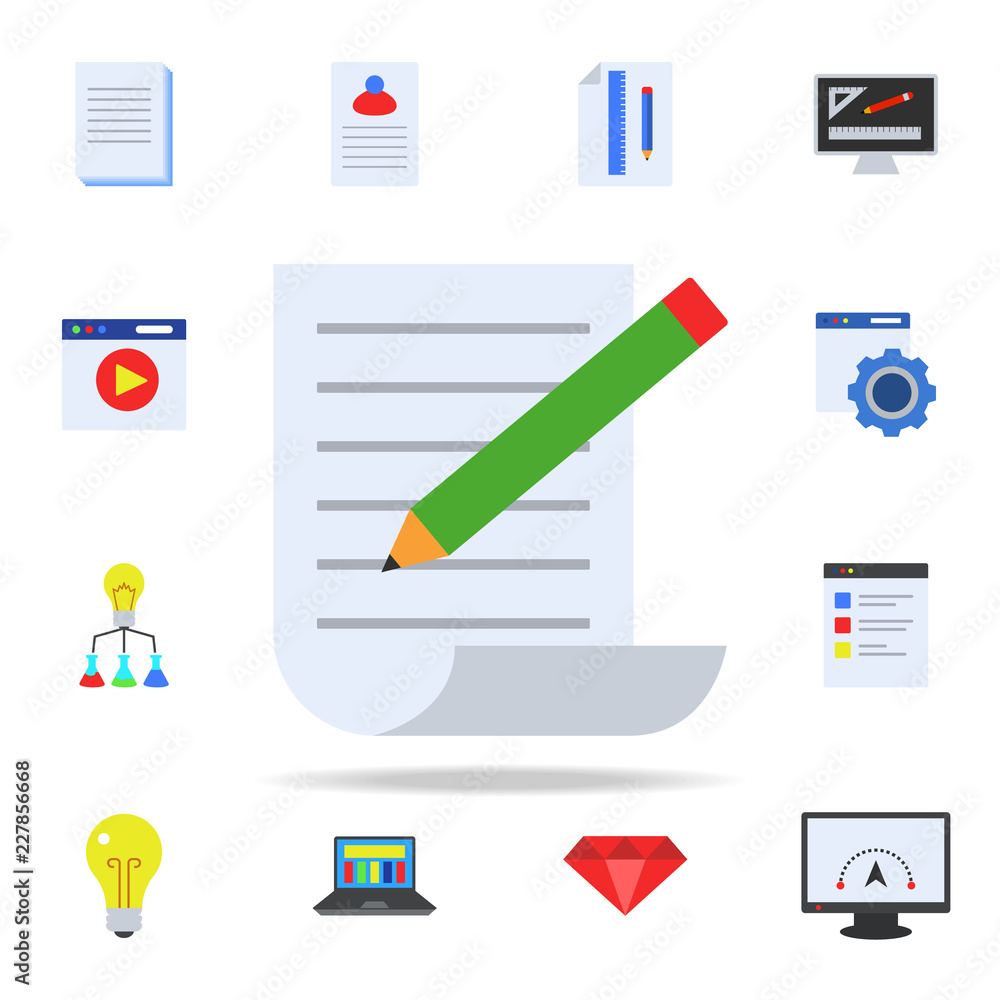 Poster seo colored icon. programming icons universal set for web and mobile