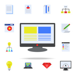 search in the structure of management colored icon. Programming icons universal set for web and mobile