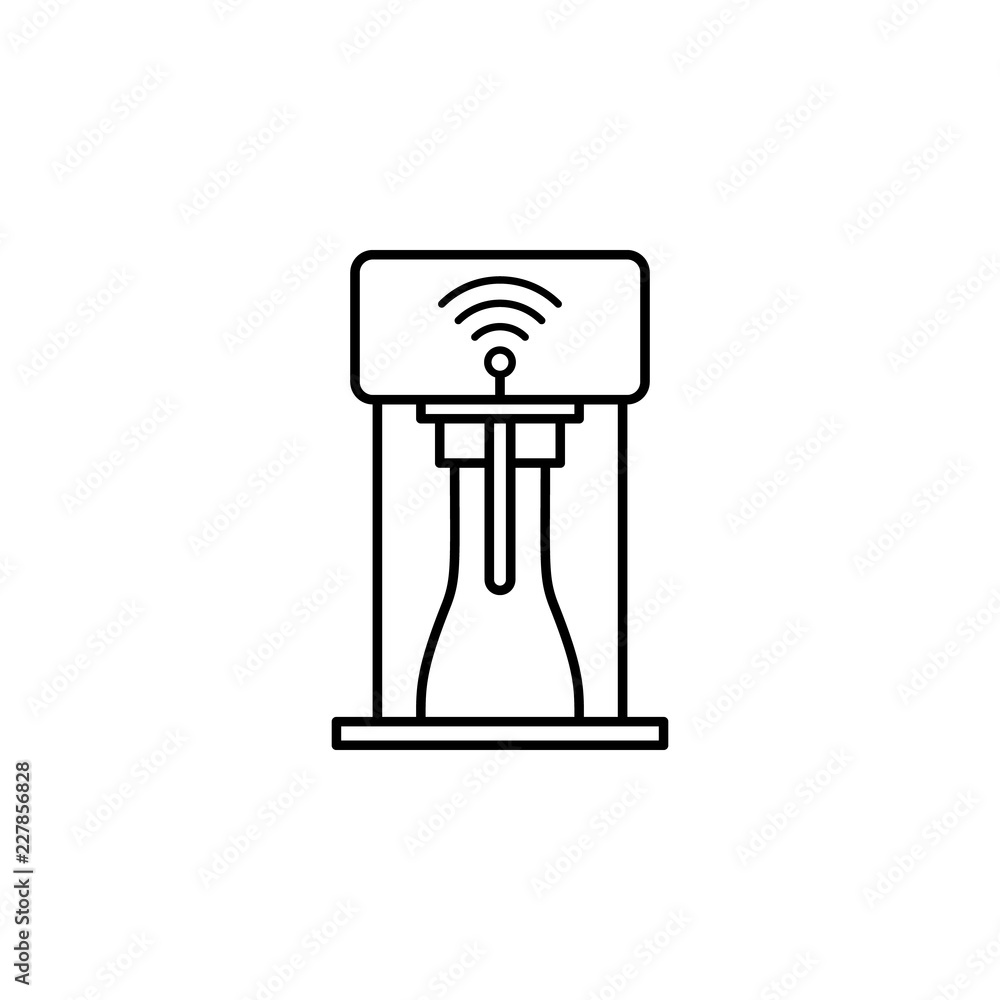 Poster smart coffee icon. element of smart house icon for mobile concept and web apps. thin line smart coff